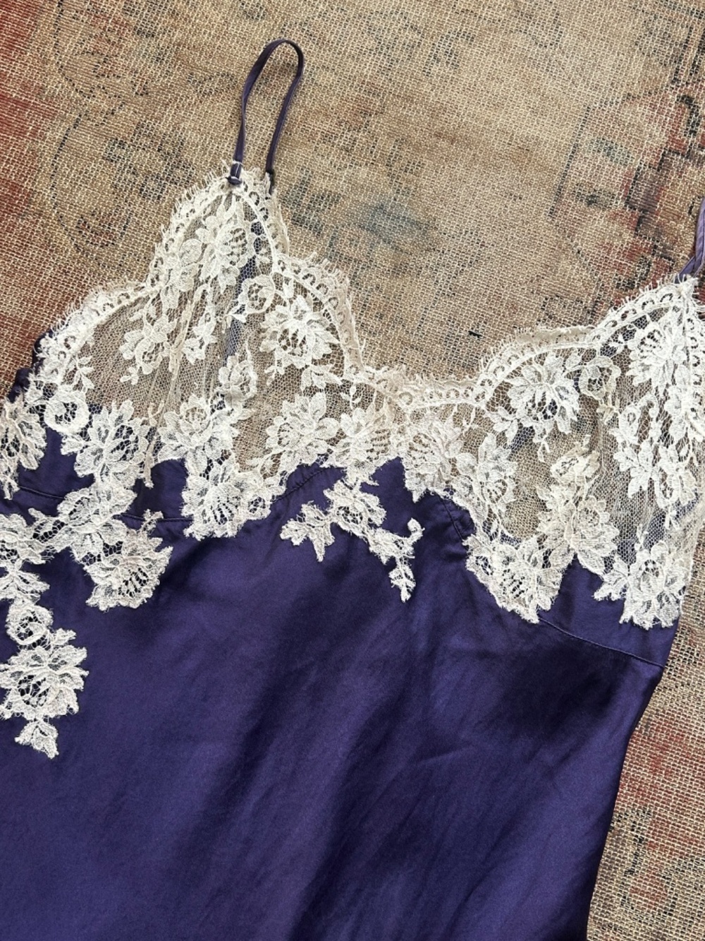 Vintage Marjolaine Silk Slip Dress - Picture 2 of 7